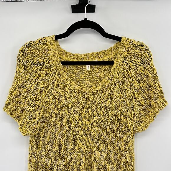 Moth Anthropologie Julliet Open Weave Knit Sweater - Yellow & Brown - Medium - Picture 3 of 8